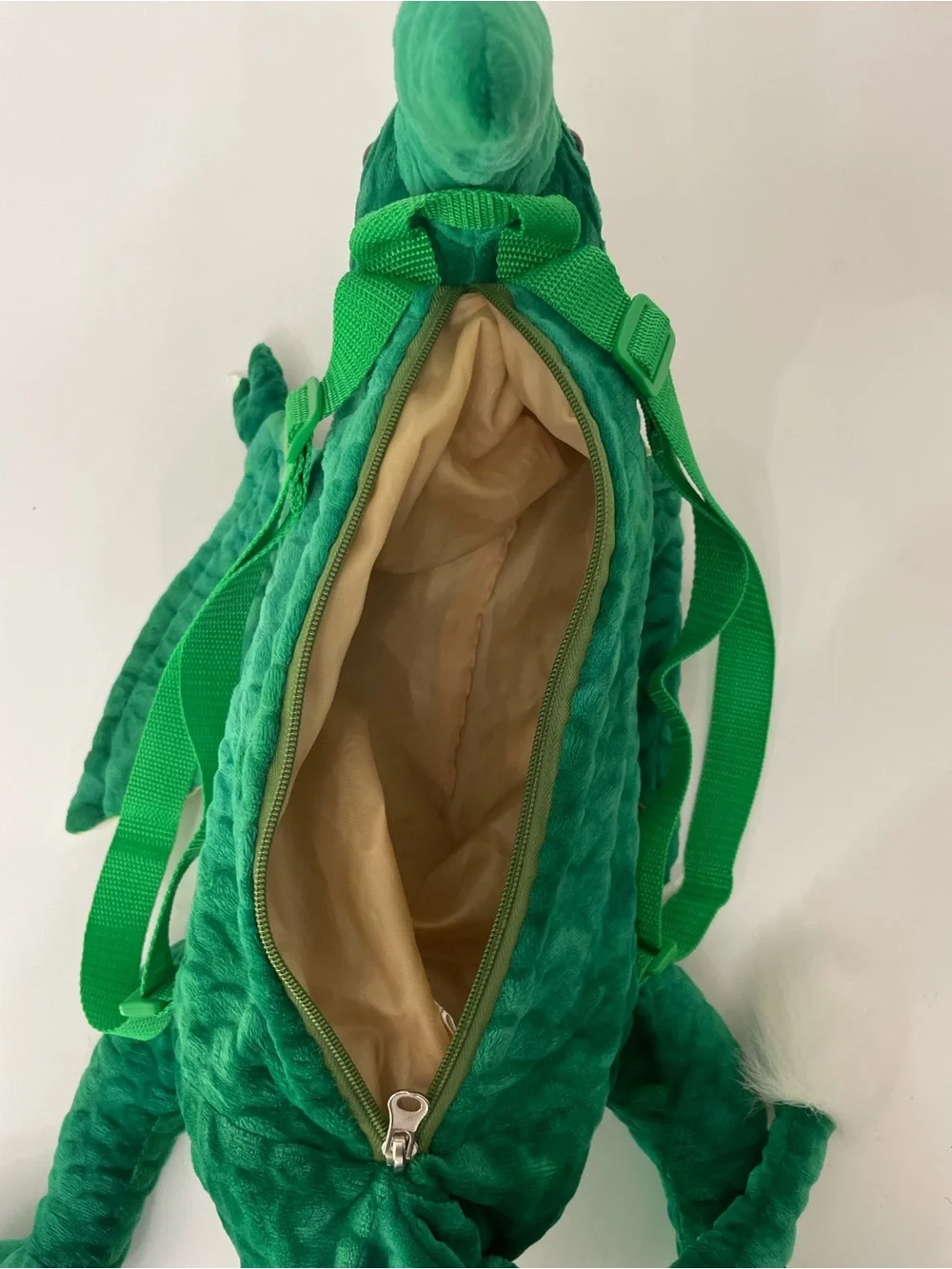 Plush Green Dinosaur Backpack Kids Dragon Reptile School Travel Costume Daycare
